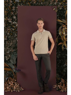 P 1136 Slim Fit Kahve Klasik Pantolon