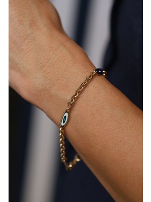 14 Ayar Altın Cetaş Fortuna Mineli Göz Detaylı Bileklik