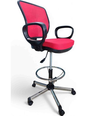 STRİVON® PREMIUM fileli Yüksek Çalışma ve Görev Koltuğu/metal Alt Takımlı ve Ayarlanabilir Çember Ayaklıklı