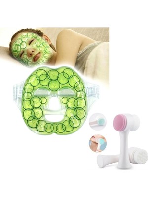 Cilt Temizliği ve Soğutucu Maske Için Çift Taraflı Fırça ve Jel Buz Paketi ( Lisinya )