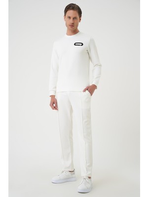 Efor Erkek Slim Fit Rahat Kalıp Pamuklu Jogger Ekru / Kırık Beyaz Pantolon ATP 034