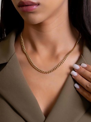 14 Ayar Altın Italyan Gurmet Zincir Kolye 6 mm