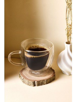 Cidar Isıya Dayanıklı Çift Cidarlı Cam Kalpli Kupa 240 ml