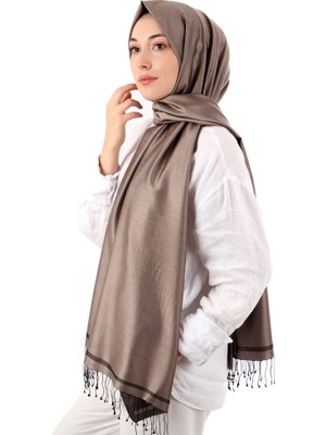 Vizon Siyah Çift Taraflı Ipek Şal