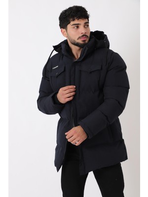 Göğüs Cepli Içi Kürklü Uzun Şişme Mont Pldp 2957_50456