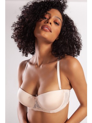 Gala Push-Up Strapless Bra, Ten Konforlu ve Şık Sütyen, Strapless