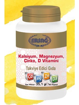 Ersağ Kalsiyum, Magnezyum, Çinko, D Vitamini
