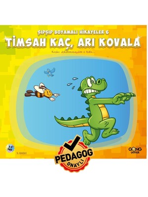 3-7 Yaş Eğitici Öğretici Okul Öncesi Timsah Kaç Arı Kovala Boyamalı Çocuk Hikaye Kitabı