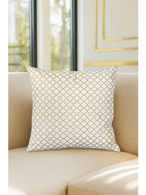 Duck Geo Kırlent Kılıfı Gold Bej 40X40