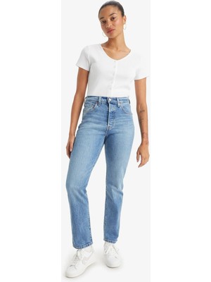 Levi's 501 % 100 Pamuk Regular Fit Normal Bel Düz Paça Jeans Bayan Kot Pantolon A7742