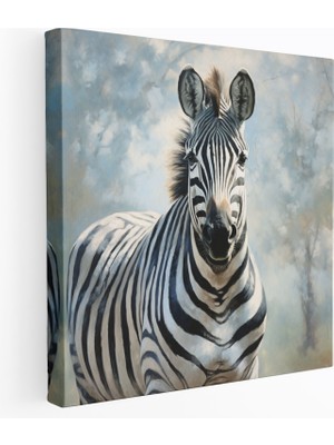 Popcas Zebra Kanvas Tablo - Zarif Yağlı Boya Tablosu - Asil Zebra Şık Zebra Kanvas Yağlı Boya