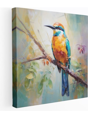 Popcas Vahşi Yaşam Duvar Sanatı - Tropikal Kuş Yağlı Boya Tablosu