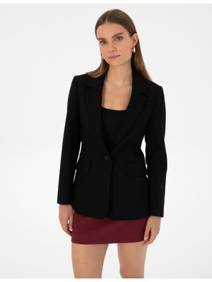 Pierre Cardin Kadın Siyah Slim Fit Ceket 50310125-VR046
