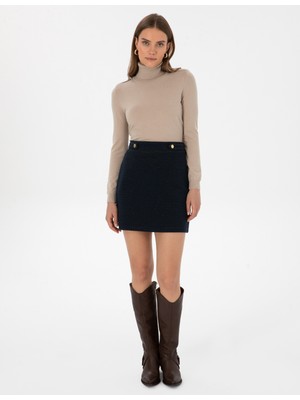 Pierre Cardin Kadın Lacivert A Kesim Örme Etek 50318157-VR033