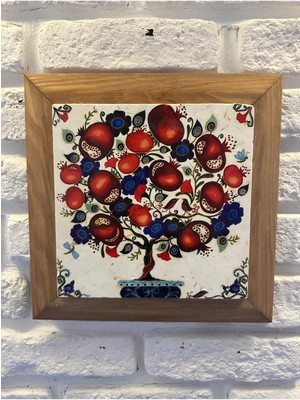 Masif Çerçeveli  Doğaltaş Mermer Tablo Pano 26X26 cm