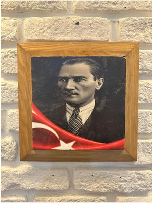 Masif Çerçeveli Doğaltaş Mermer Tablo Pano 26X26 cm