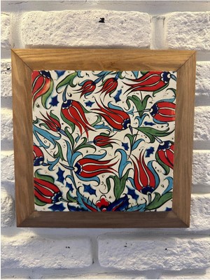 Masif Çerçeveli  Doğaltaş Mermer Tablo Pano 26X26 cm