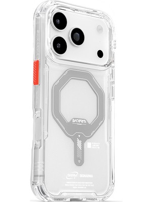 iPhone 17 Pro Uyumlu Kılıf M-Safe Şarjlı Şeffaf Airbag Skinarma Saido Mag-Charge Kapak Şeffaf