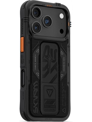 iPhone 17 Pro Uyumlu Kılıf Skinarma M-Safe Şarj Özellikli Airbag Standlı Phantom Kapak Siyah