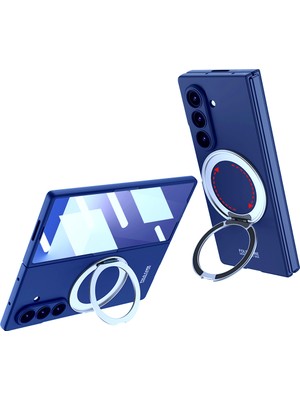 Samsung Galaxy Z Fold 7 Uyumlu M-Safe Şarj Özellikli Kıpta Yüzüklü Kamera Korumalı Kapak