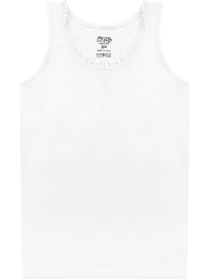 Öts Kız Çocuk Atlet Ribana Kalın Askılı Dantel Detaylı (%100 Pamuk)