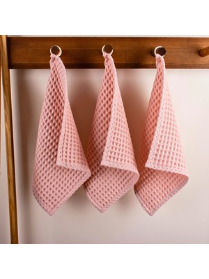 Lüks Mutfak Havlusu 3 Adet - Yüksek Kalite, 100% Pamuk, 30X30 Cm, Waffle Dokuma Washcloth Havlu