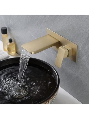 Banyo Bataryası Küvet Jakuzi Lavabo Ankastre Mat Gold Yeni Şelale 7 Yıl Garantili Sıva Altı Dahil