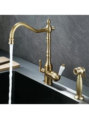 Mutfak Evye Bataryası Dual Flow Su Arıtma Çıkışlı Bide Fiskiyeli Yeni Tasarım Antik 7 Yıl Garantili