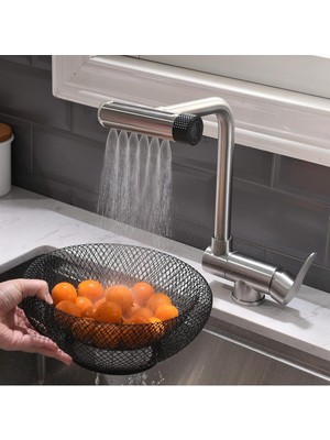 Mutfak Pencere Önü Katlanır Evye Bataryası Rustik Yeni Model Mat Krom Nikel 7 Yıl Garantili Ithal