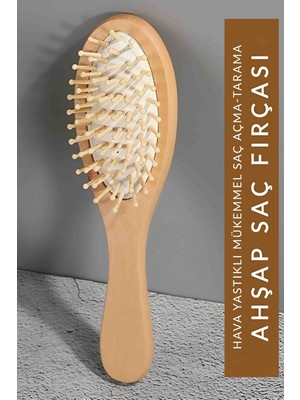Wolawood Doğal Ahşap Bambu Tarak Sağlıklı, Hava Yastıklı, Masaj Etkili, Elektriklenme ve Kabarma Karşıtı Saç Bakım Tarağı