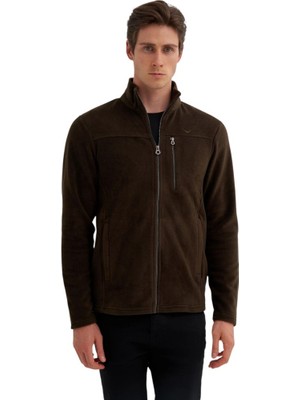 Cazador Caz Dik Yaka Haki Erkek Sweatshirt