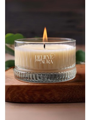 Lavanta Kokulu Mum - %100 Soya Mumu Kristal Kase Aromaterapi ve Dekoratif Kokulu Mum - 200 cc