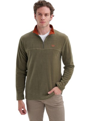 Cazador Caz Yarım Fermuarlı Haki Erkek Sweatshirt