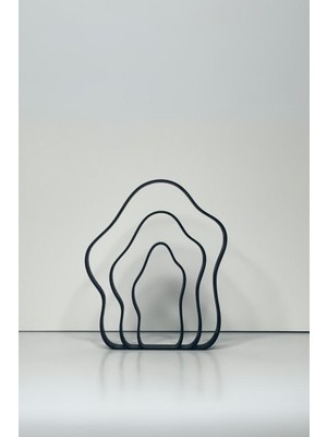 Minimalist Soyut Dalgalı Desen Hat Sanatı Dekoru, Hat Sanatı Heykel, Ev Ofis Dekoru