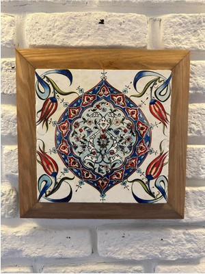 Masif Çerçeveli  Doğaltaş Mermer Tablo Pano 26X26 cm