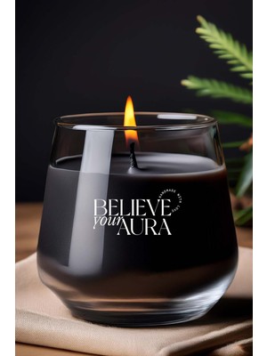 Vanilya Kokulu Siyah Mum - %100 Doğal Soya Mumu Aromaterapi ve Dekoratif Kokulu Mum - 300 cc