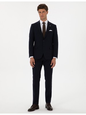 Pierre Cardin Erkek Lacivert Slim Fit %100 Yün Takım Elbise 50313966-VR033