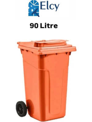 Elcy Tıbbi Atık Plastik Çöp Konteyneri 90 Lt Turuncu Plastik Konteyner Isıya Karşı Dayanıklı