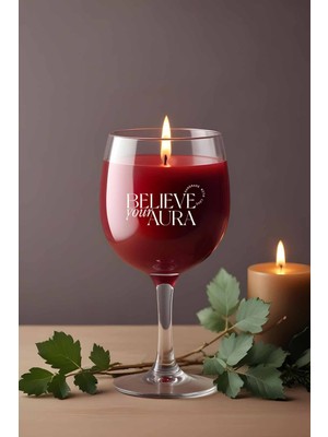 Sandal Ağacı Kokulu Kırmızı Mum - %100 Doğal Soya Mumu Kadeh Bardak Kokulu Mum - 240 cc