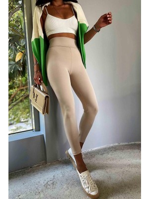 Sensuelle Kadın Yüksek Bel Içi Şardonlu Fırsat Ürün Toparlayıcı Tayt