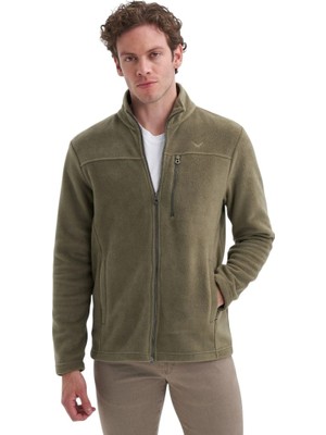 Cazador Caz Dik Yaka Yeşil Erkek Sweatshirt