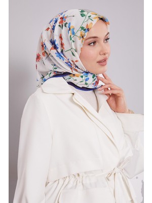 Saks Çiçek Dalı Desen Soft Eşarp