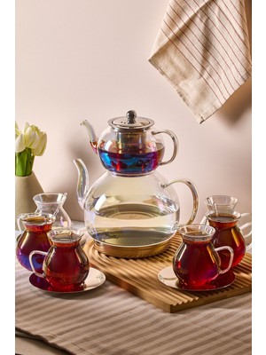 Keyf-I Ala Luster Premium 20 Parça Indüksiyon Tabanlı Borosilikat Çay Seti