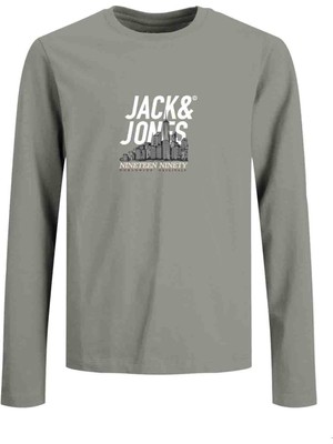 Jack & Jones Joryork Tee Ls Crew Neck Grı Erkek Çocuk Kısa Kol T-Shirt