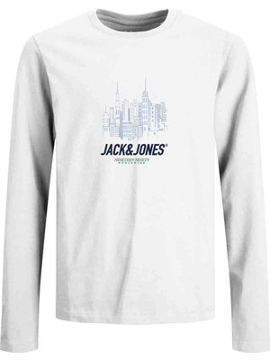 Jack & Jones Joryork Tee Ls Crew Neck Beyaz Erkek Çocuk Kısa Kol T-Shirt