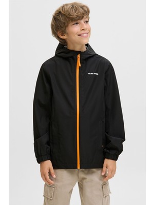 Jack & Jones JJEFLYNN RAIN JACKET SN J Siyah Erkek Çocuk Ceket