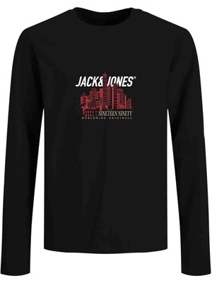 Jack & Jones Joryork Tee Ls Crew Neck Siyah Erkek Çocuk Kısa Kol T-Shirt