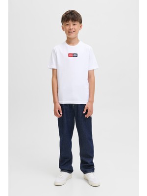Jack & Jones Jjpan Tee Ss Crew Neck Jn Beyaz Erkek Çocuk Kısa Kol T-Shirt