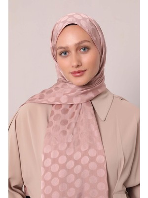 Gül Kurusu Benek Desenli Jakar Capri Şal