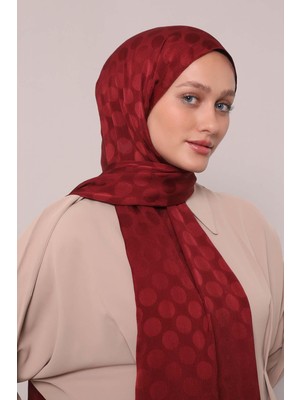Bordo Benek Desenli Jakar Capri Şal